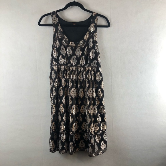 Free people dress gold silver and brown multicolor - Picture 6 of 8